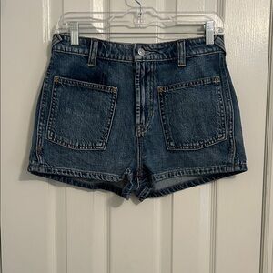 Free People Bettie Bailor Dark Wash High-Rise Denim Shorts